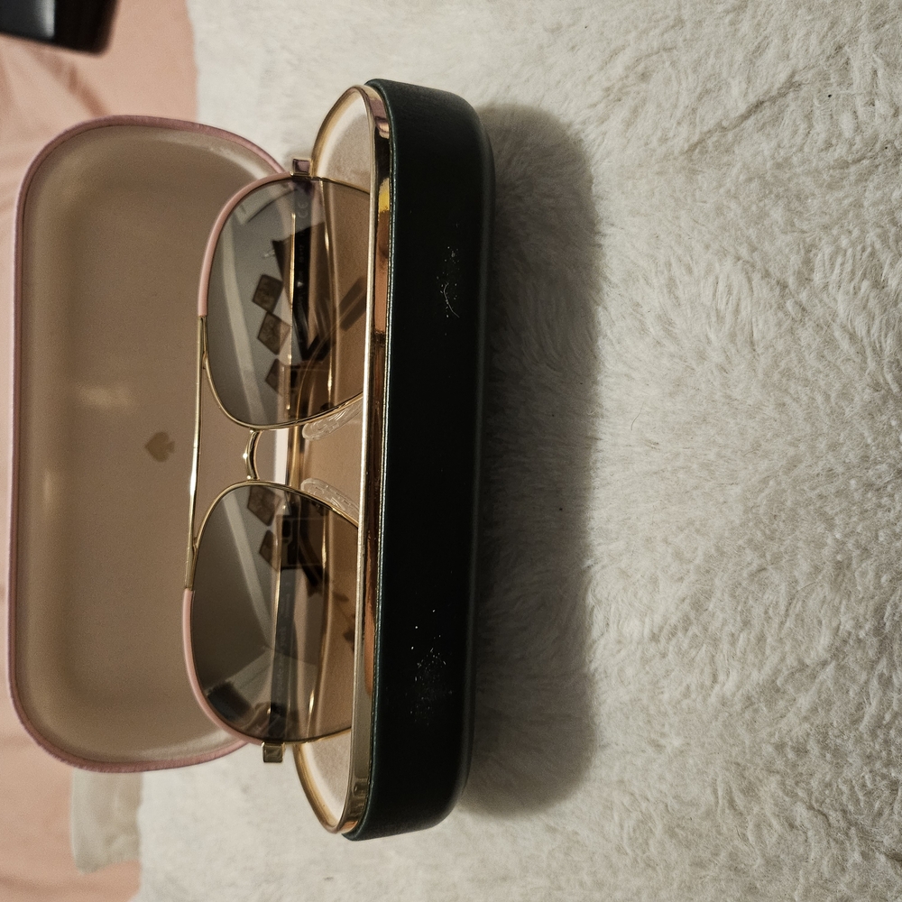 Stylish Gold and Pink Sunglasses with Case